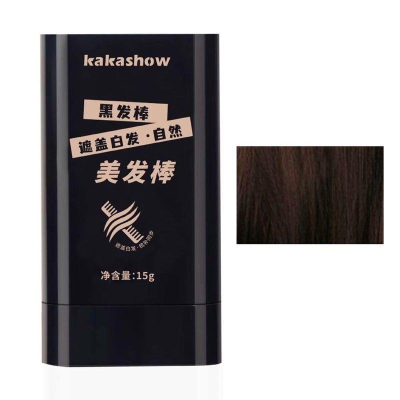 Kakashow hair styling stick provides natural and even color, features built-in comb teeth for quick combing and touch-ups, and is a 2-in-1 tool for concealing gray and black hair.